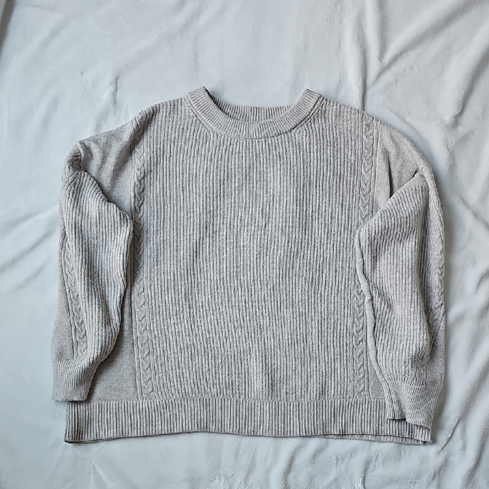 Maurices Light Gray Cable Knit Sweater